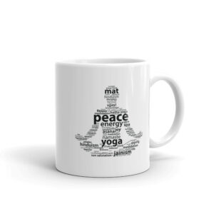 Yoga Meditation Sitz Wortwolke Silhouette Tasse