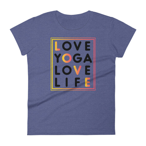 Love Yoga Love Life Damen T-Shirt Heather blau