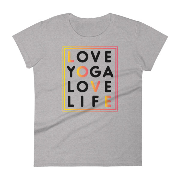 Love Yoga Love Life Damen T-Shirt Heather grau