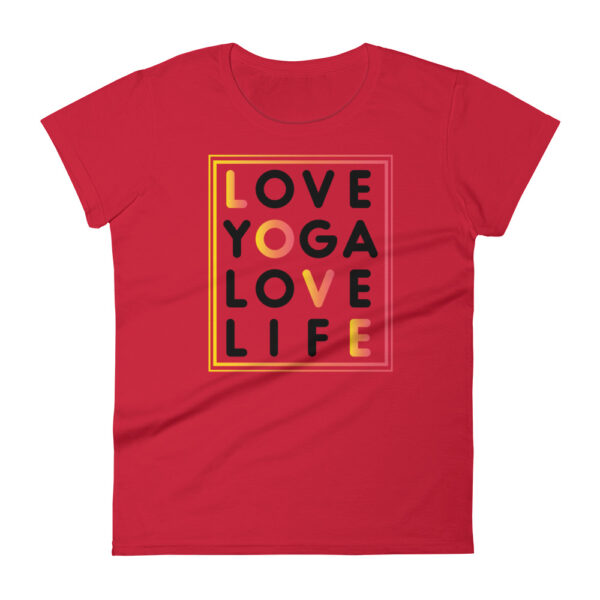 Love Yoga Love Life Damen T-Shirt Rot