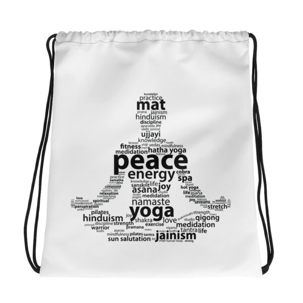 Yoga Meditation Wortwolke Turnbeutel