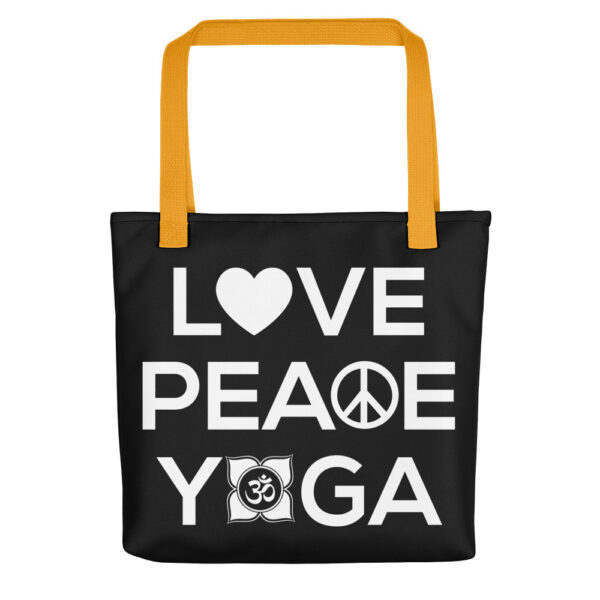 Love Peace Yoga schwarz Tragetasche