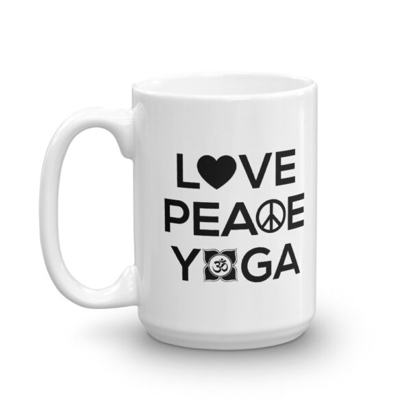 Love Peace Yoga Tasse Liebe Frieden Yoga – Bild 4