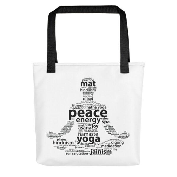 Meditationspose Yoga Wortwolke Tragetasche
