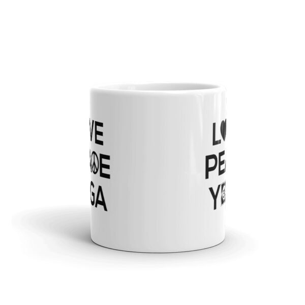 Love Peace Yoga Tasse Liebe Frieden Yoga – Bild 3