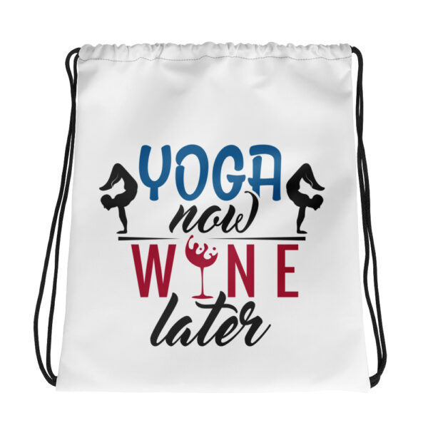 Yoga now Wine later Männer Turnbeutel