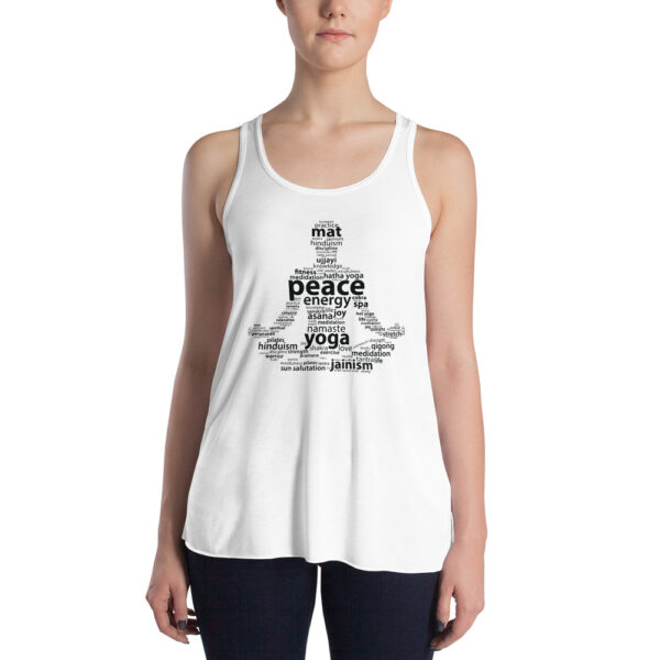 Model Yoga Meditationspose Wortwolke Damen Tank Top Weiß