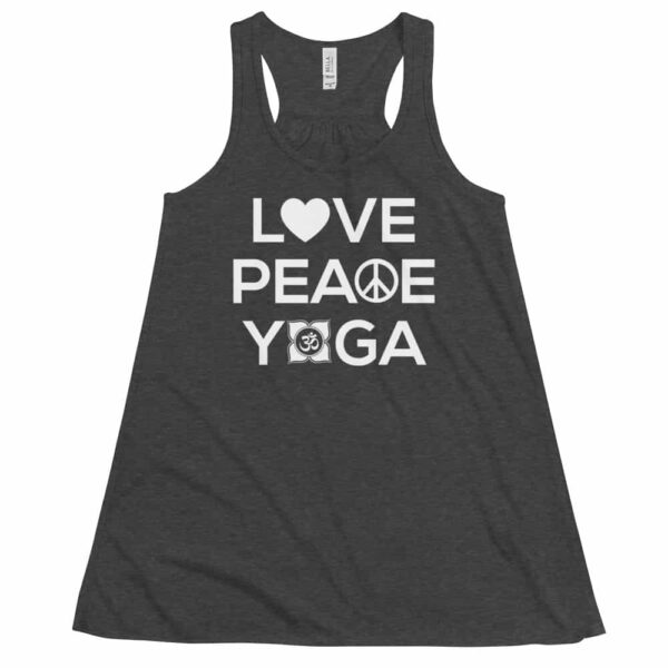 Love Peace Yoga Damen Tank Top Dunkelgrau Heather