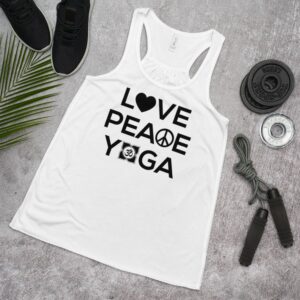 Love Peace Yoga Damen Tank Top weiß universell einsetzbar