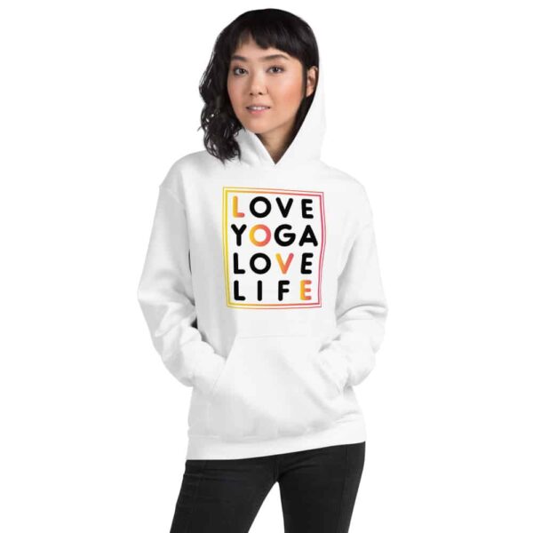 Love Yoga Love Life Damen Hoodie – Bild 4