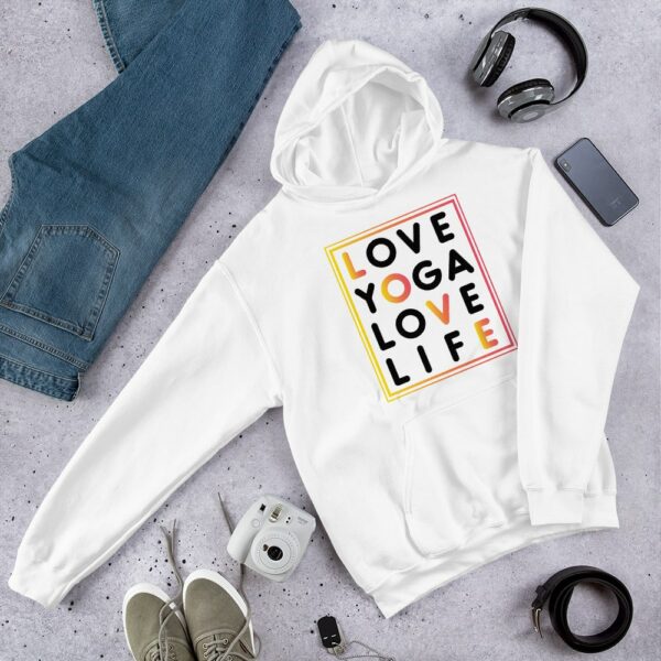 Love Yoga Love Life Damen Hoodie – Bild 3