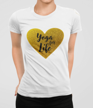 Yoga for Life Herz gold silber Damen T-Shirt