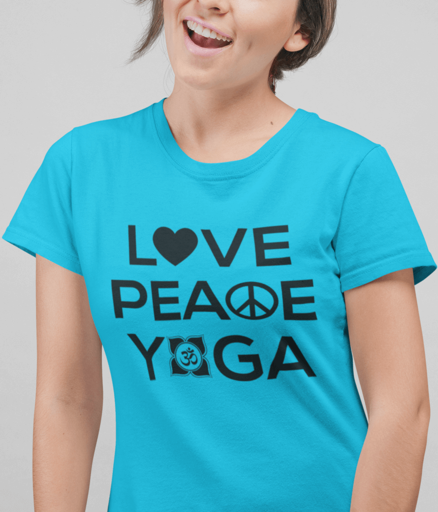 Love Peace Yoga Damen T-Shirt