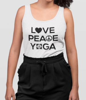 Love Peace Yoga Damen Tank Top Weiß