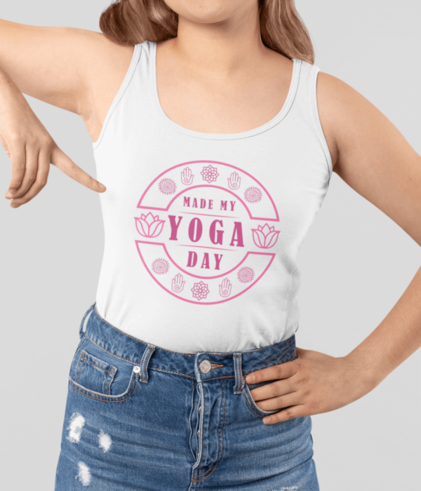 Yoga Made My Day Damen Tank Top Weiß